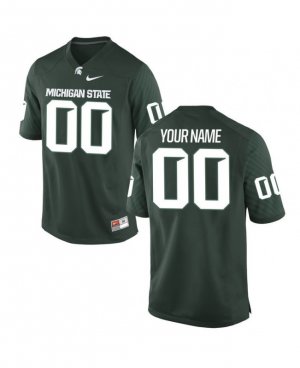 Men's Michigan State Spartans NCAA #00 Custom Green Authentic Nike Stitched College Football Jersey TM32N10HO